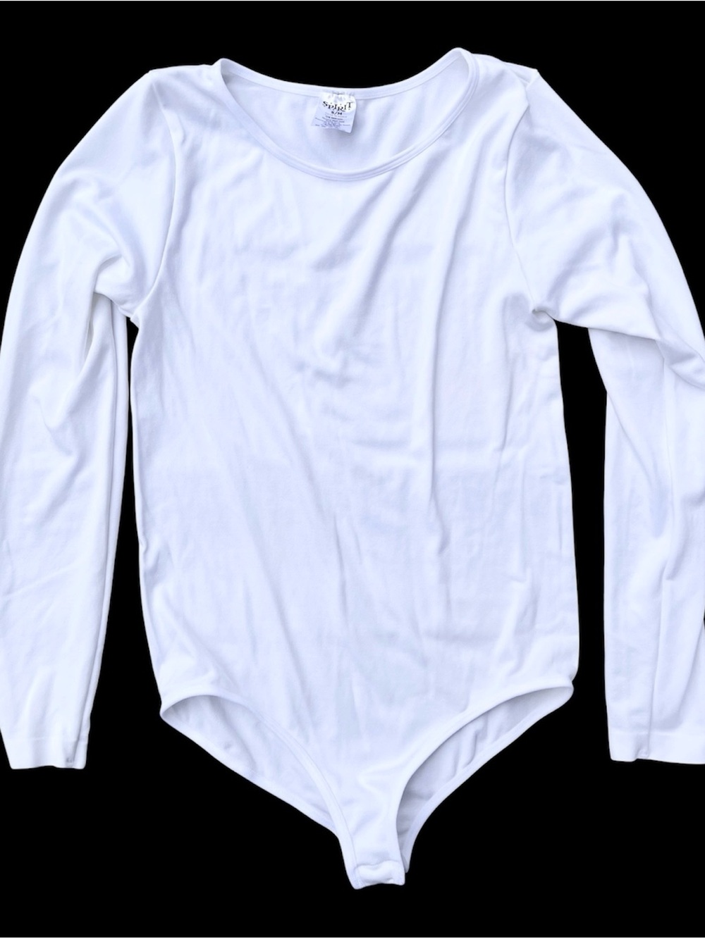 Spirit Halloween Girl’s S/M White Long Sleeved Costume Bodysuit Snap Closure